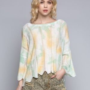 POL Pastel Tie Dye Camo Light Sweater SZ S, Med, L